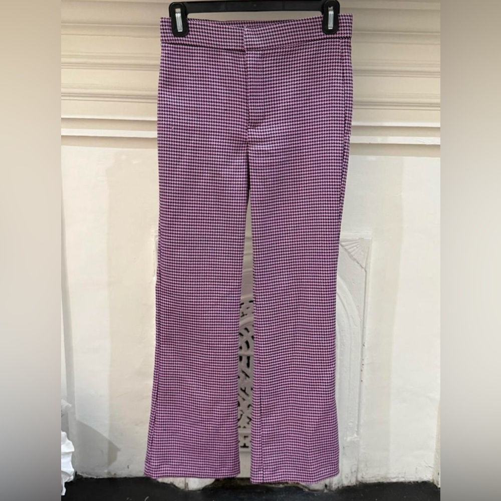 Zara Purple Houndstooth Trousers